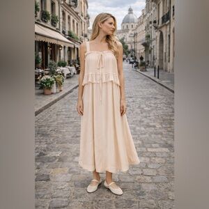 SEE BY CHLOE Sleeveless Strap Dress in Silky Beige Size 36